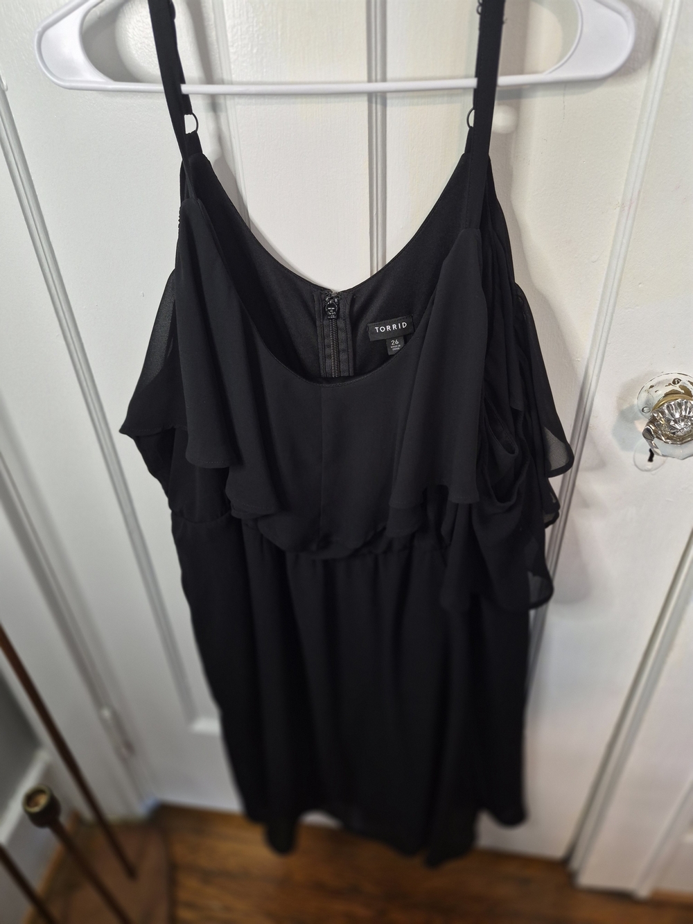 Torrid Black Ruffled Chiffon Camisole Dress